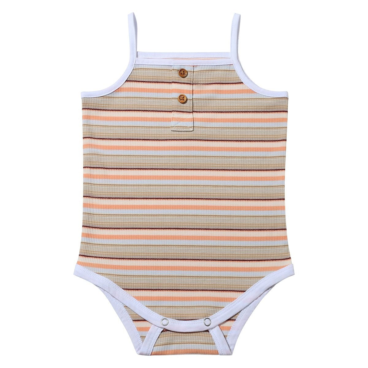 Karter Onesie / Natural Retro Stripe