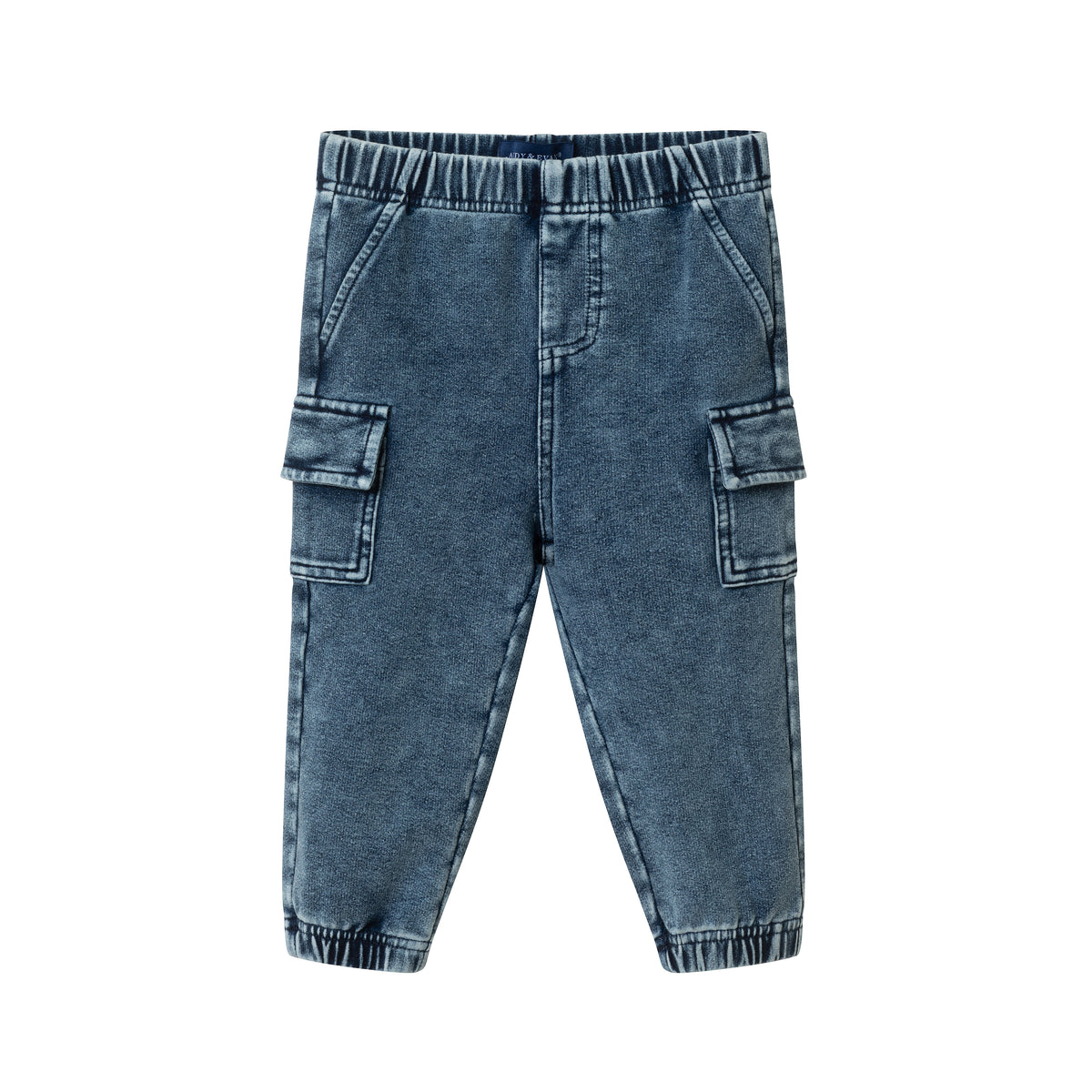 Denim Knit Cargo Joggers