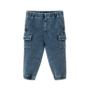 Denim Knit Cargo Joggers
