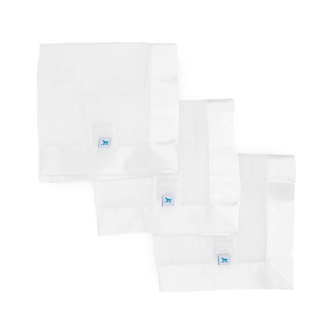 Little Unicorn Cotton Muslin Security Blanket 3 Pack / White