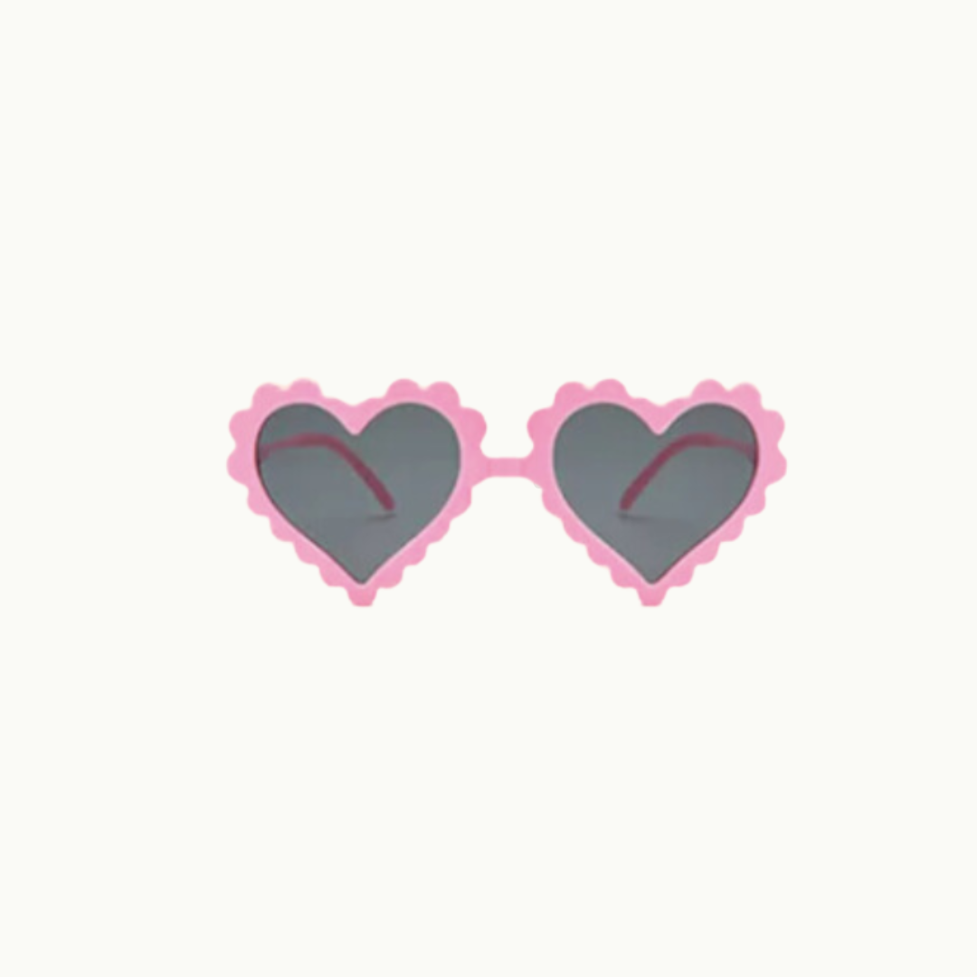 Scalloped Heart Sunglasses / Pink