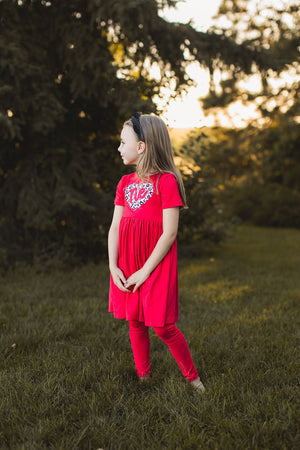 Leopard Heart Pocket Twirl Dress