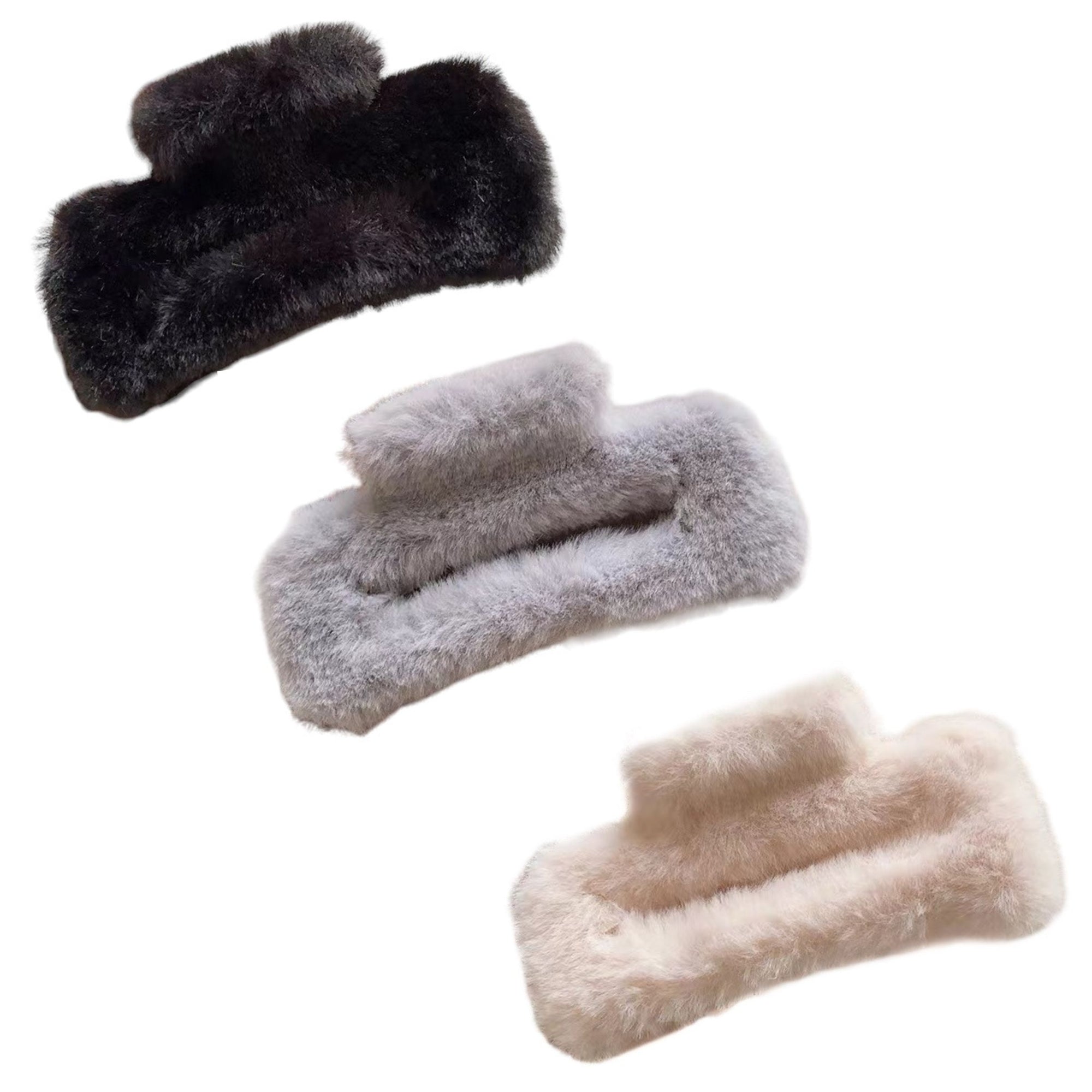 Furry Hair Claw Clips - Assorted