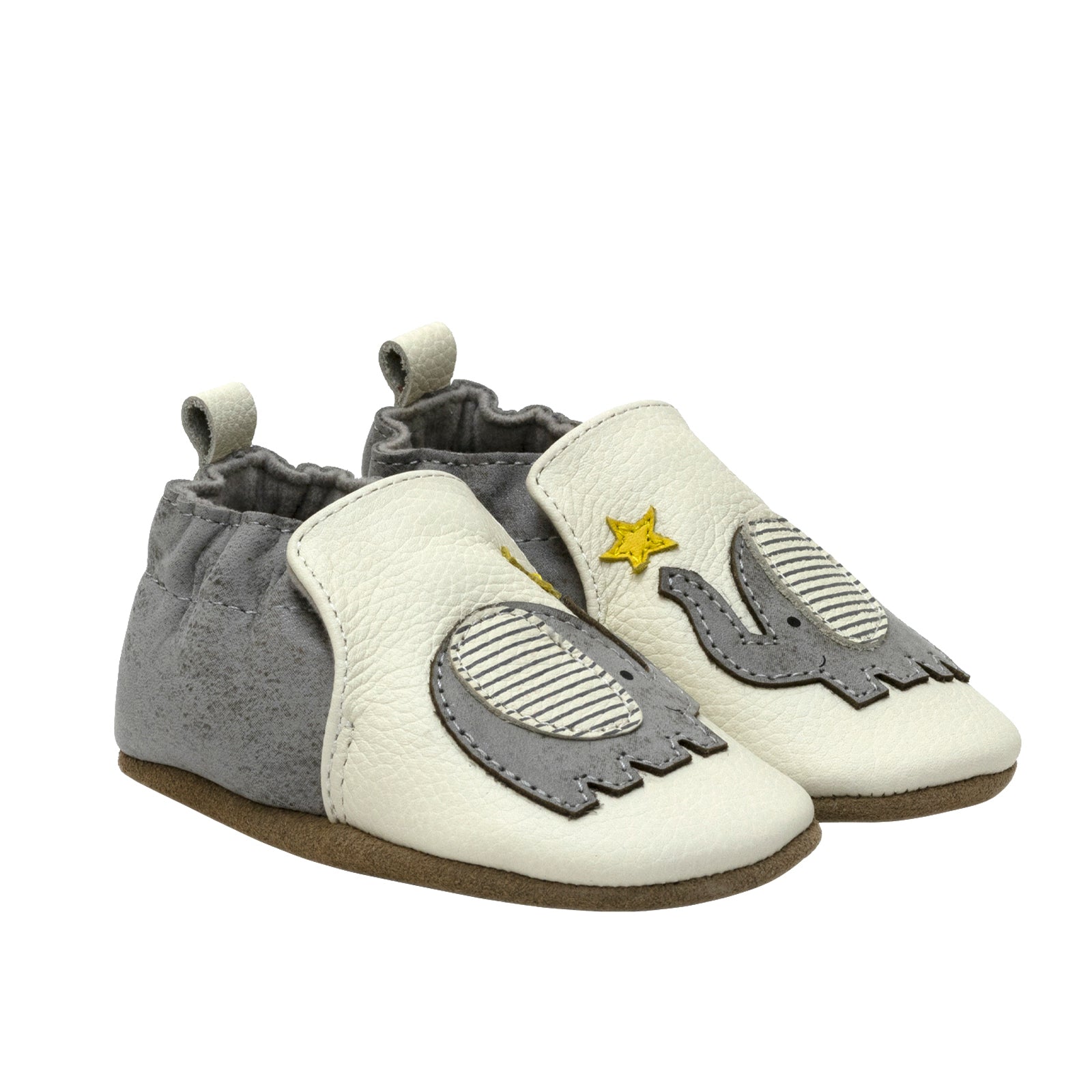 Robeez Softsole Shoes / Ivory Elephant Stars