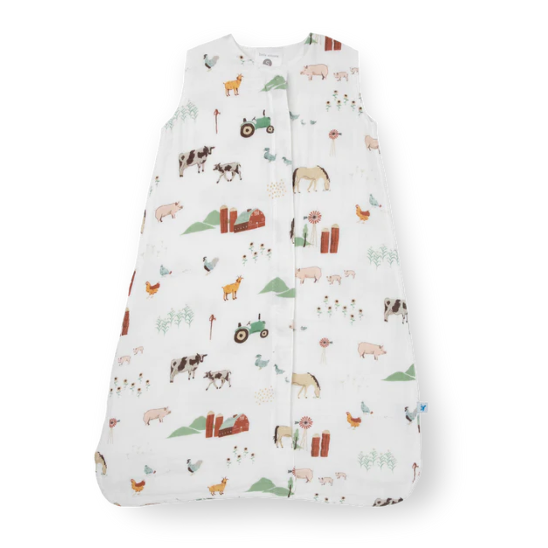 Little Unicorn Cotton Muslin 1.1 TOG Sleep Bag / Farmyard