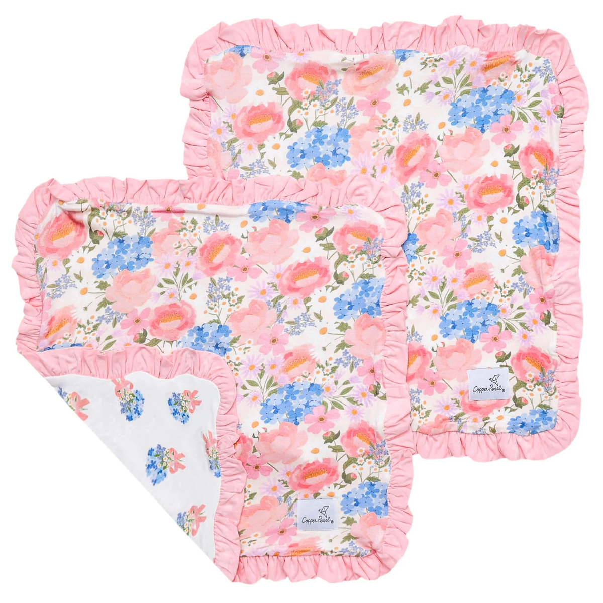 Copper Pearl Ruffled Bamboo Security Blanket Set / Penelope