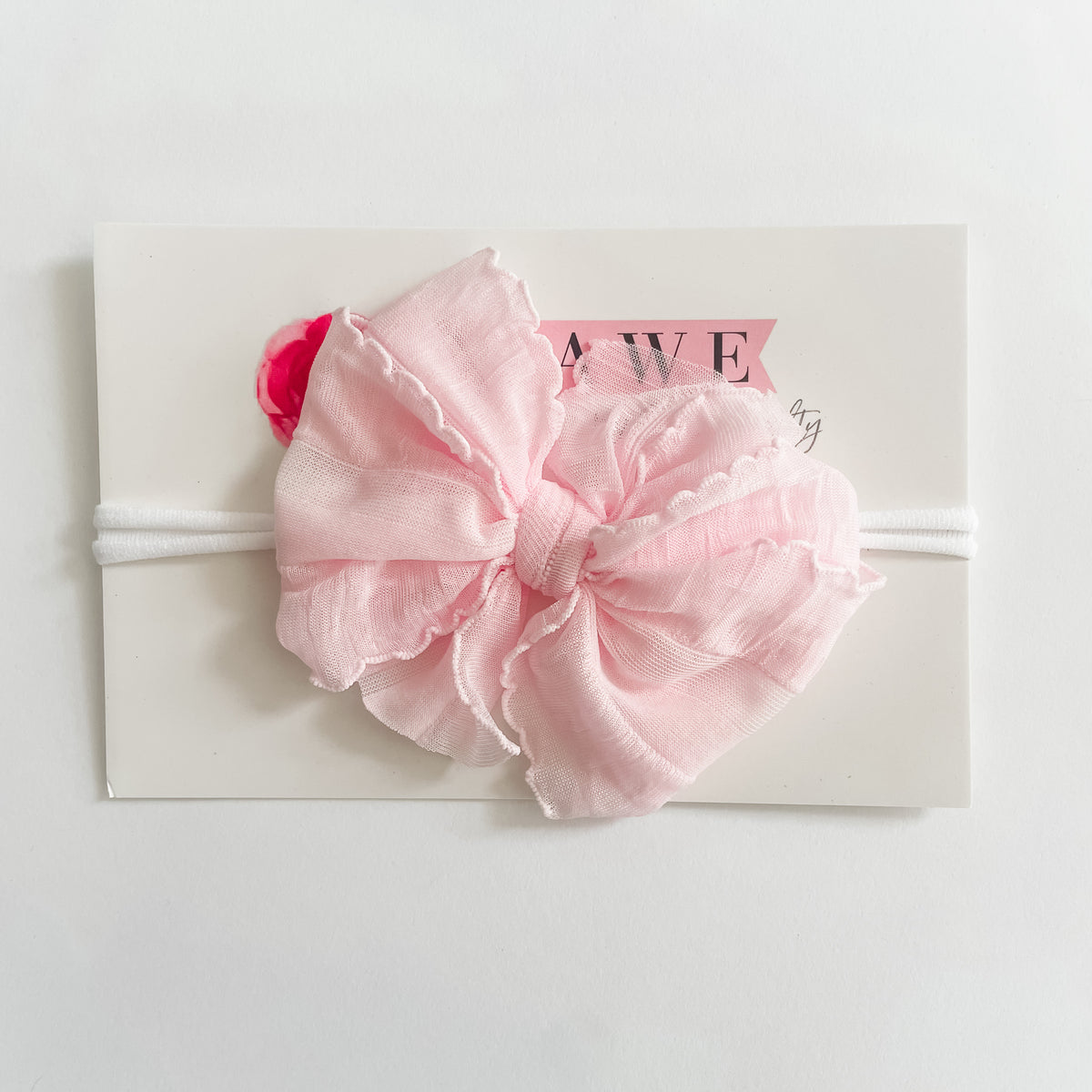 Skinny Mini Ruffle Headband - Perfect Pink