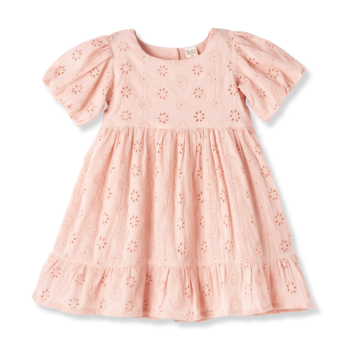 Eleanor Pink Eyelet Puff Sleeve Dress