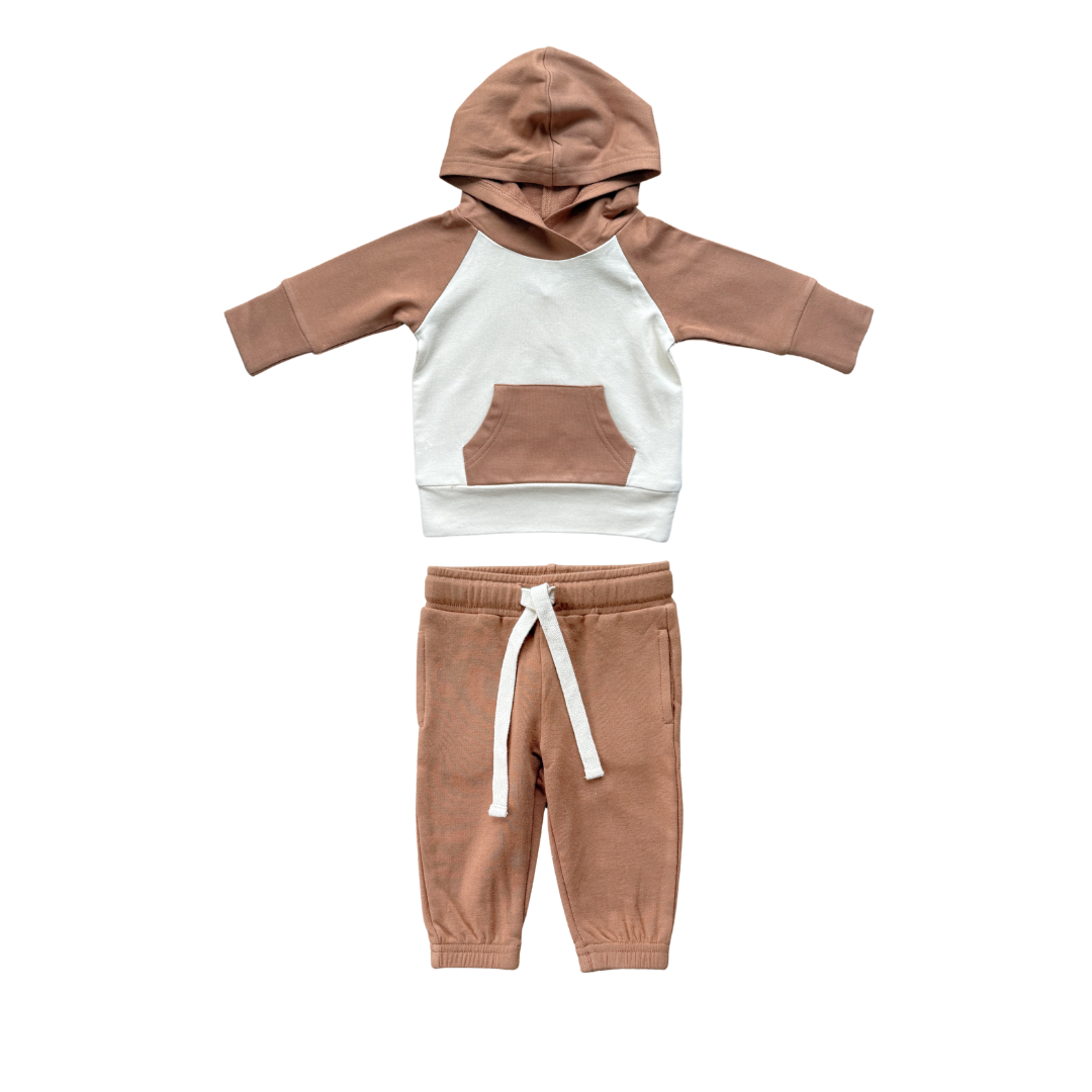 Babysprouts Caramel Raglan Hoodie + Jogger Set