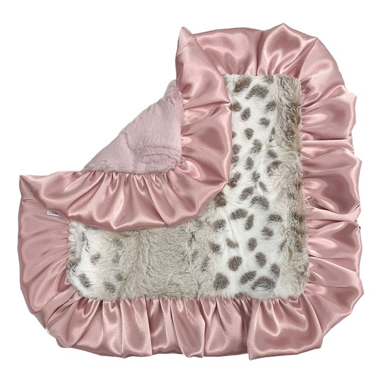Rockin' Royalty Lovie Security Blanket (15"x15") / Dusty Pink Snowcat
