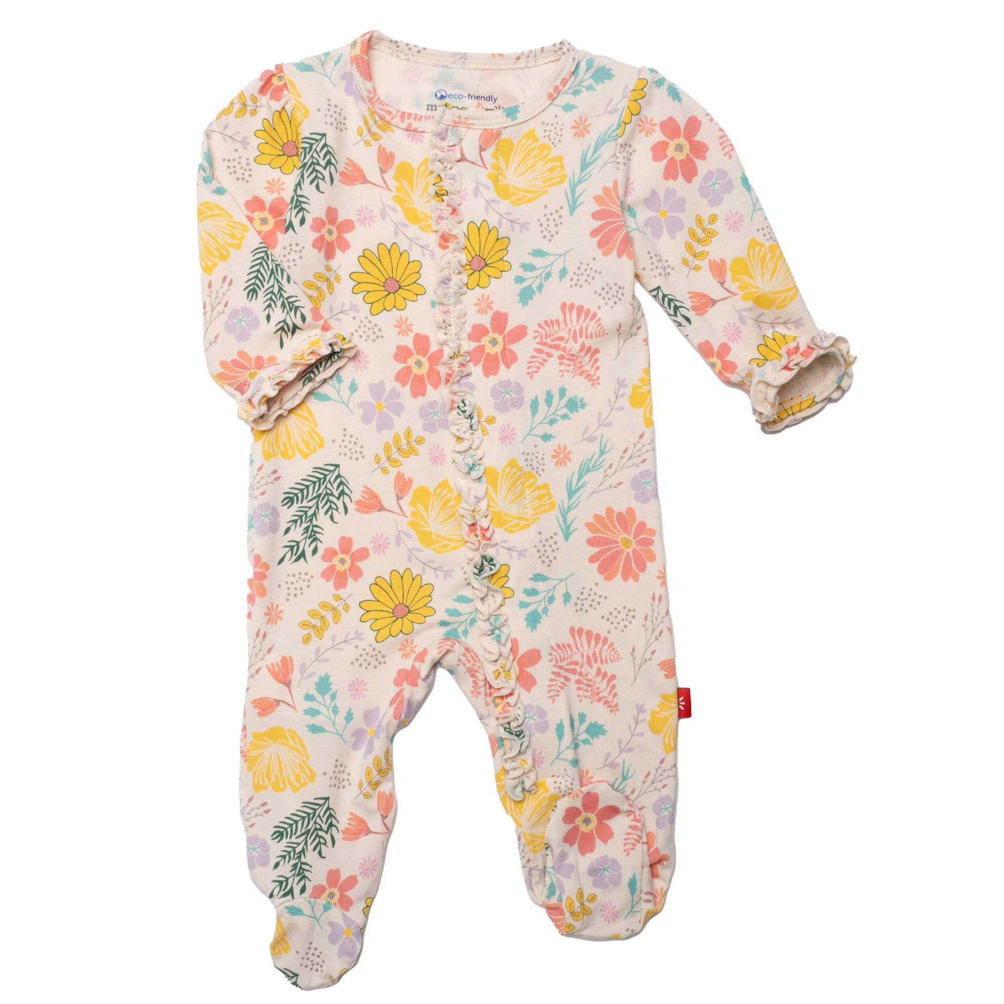 Magnetic Me Modal Ruched Ruffle Footie / Primrose Cottage