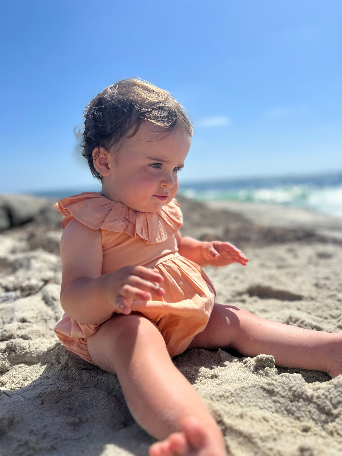 Maya Bubble Romper / Orange