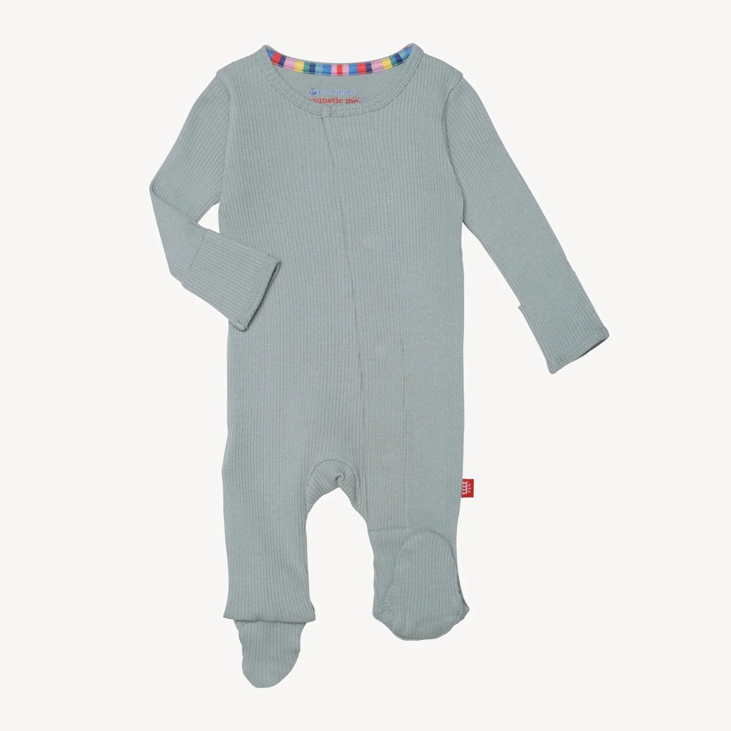 Magnetic Me Ribbed Cotton Magnetic Footie / Mist