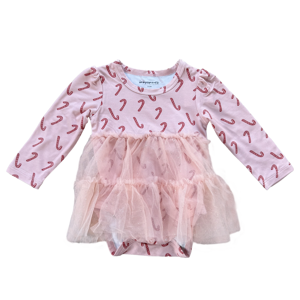 Babysprouts Tulle Bodysuit Dress / Candy Cane