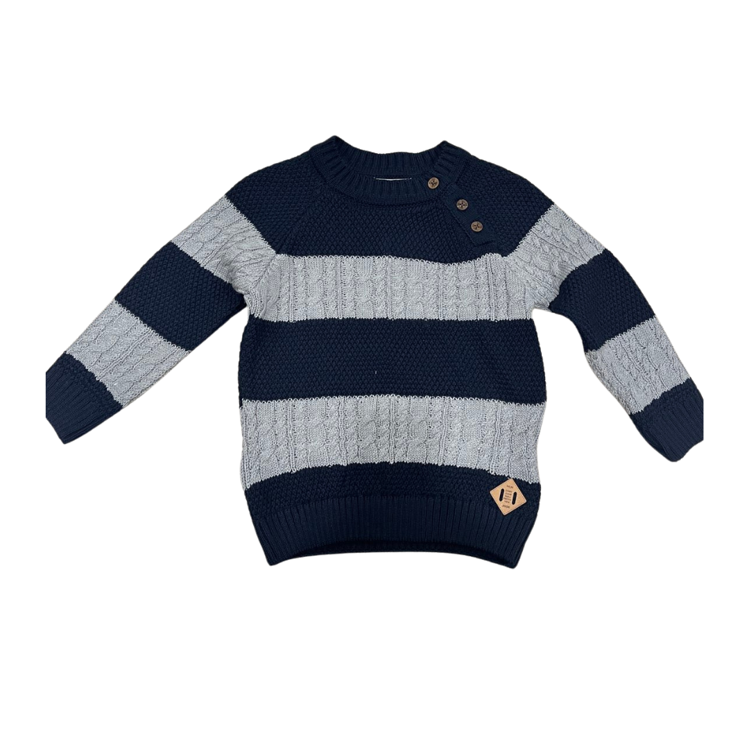 Navy Blue Stripe Sweater