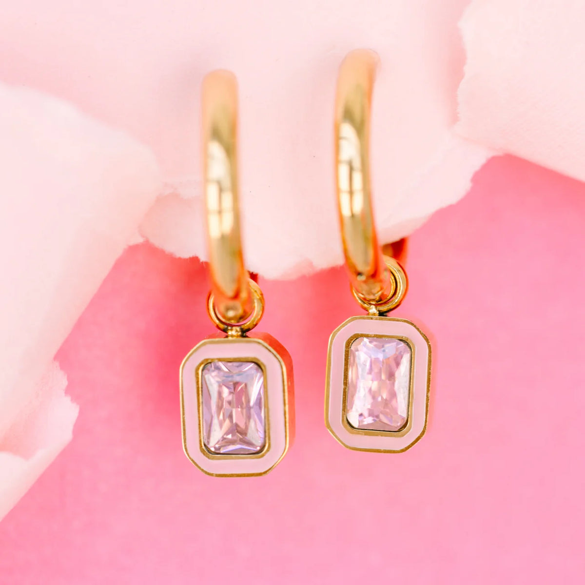 Pink Gem Earring Charms