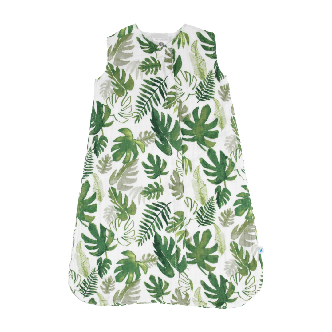 Little Unicorn Cotton Muslin 1.1 TOG Sleep Bag / Tropical Leaf