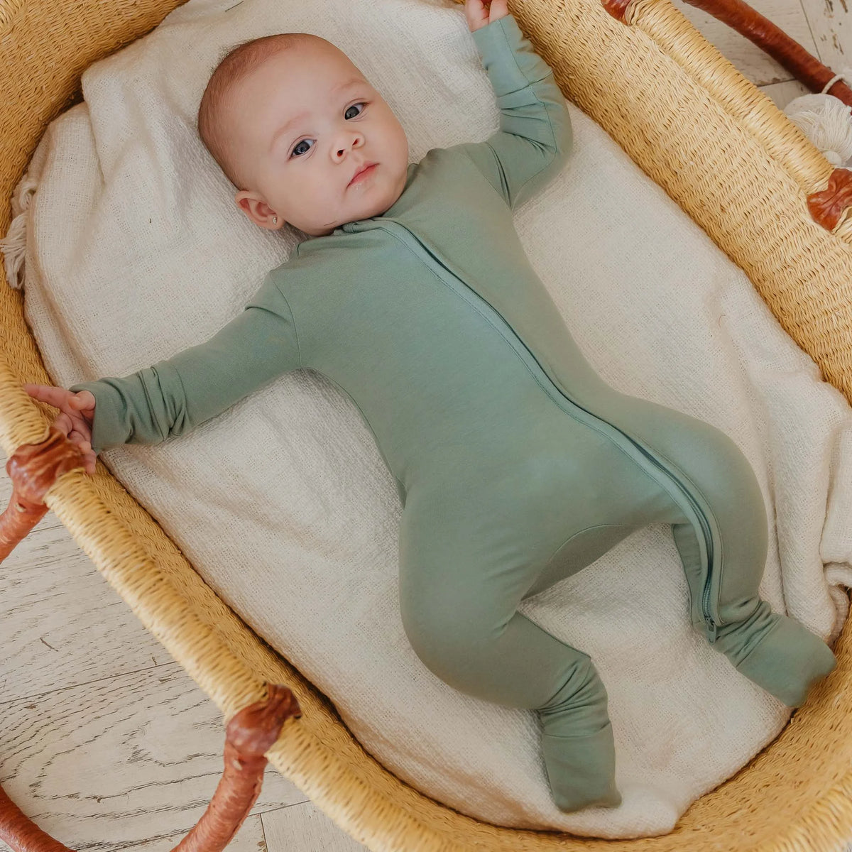 Copper Pearl Convertible Zip-Up Footie / Briar