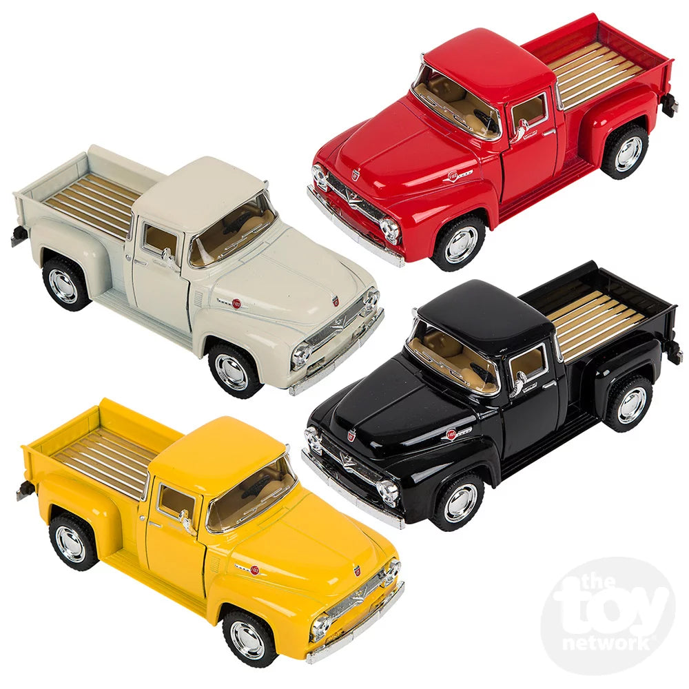 Diecast 5" 1956 Ford F-100 Pull Back Pick Up Truck - Assorted