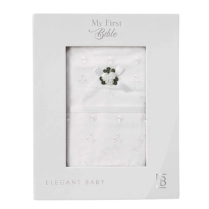 Elegant Baby Eyelet Cover Bible