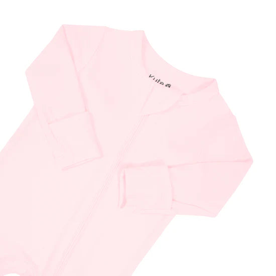 Kyte Baby Zippered Footie / Solid Sakura