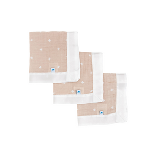 Little Unicorn Cotton Muslin Security Blanket 3 Pack / Taupe Cross