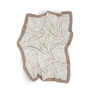 Little Unicorn Organic Cotton Muslin Baby Quilt (30"x40") / Floral Field