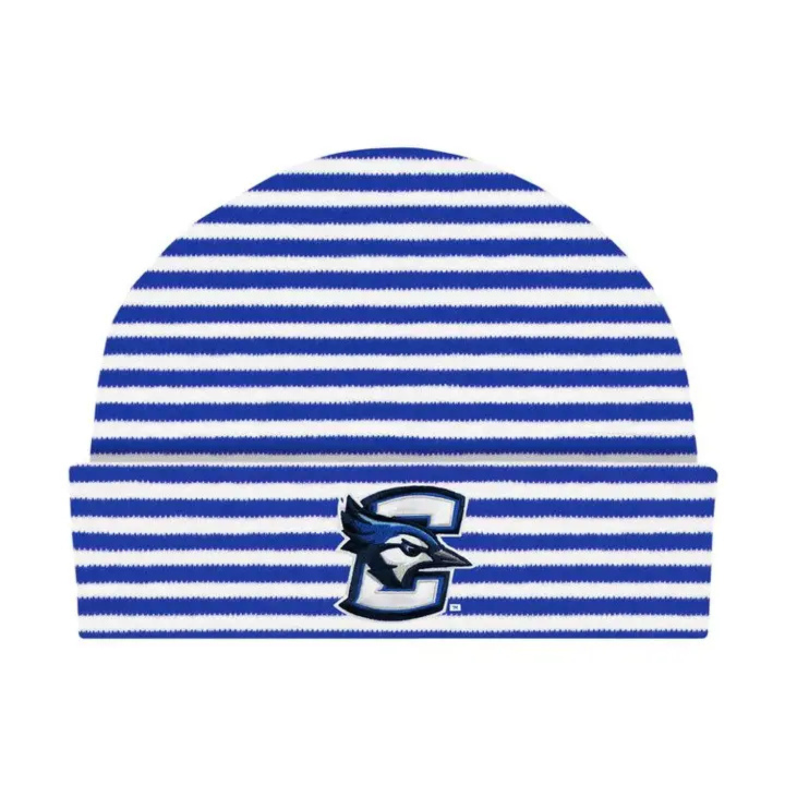 Creighton Bluejays Newborn Knit Hat - Royal & White Stripes