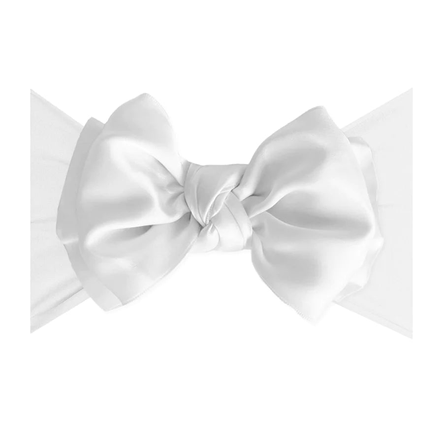 Baby Bling Satin FAB-BOW-LOUS Headband / White