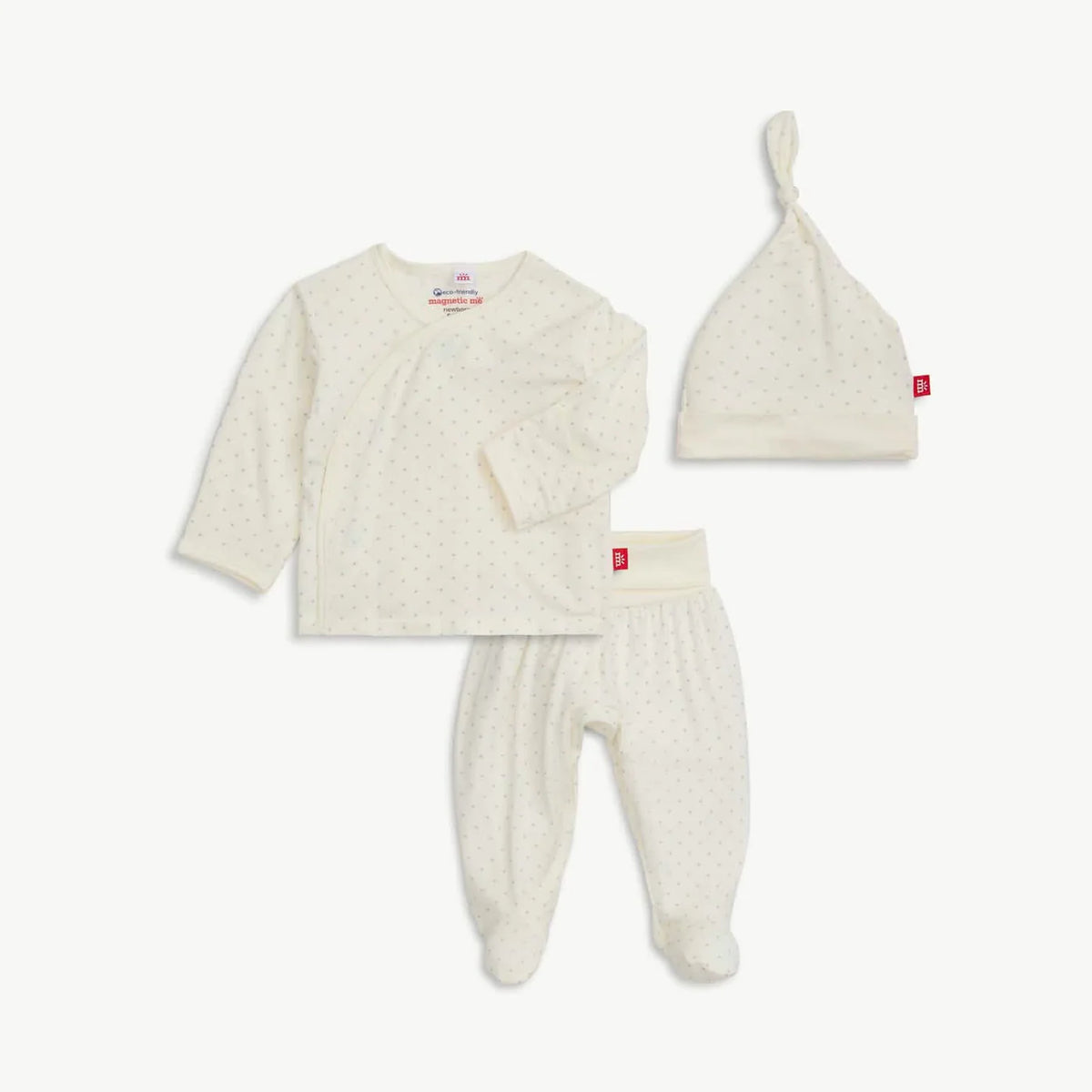 Magnetic Me Kimono & Hat Set / Pin Dot Cream