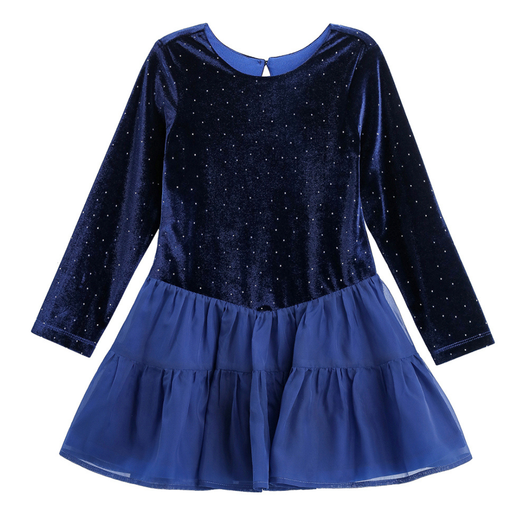 Mabel + Honey Navy Velvet Dreams Dress