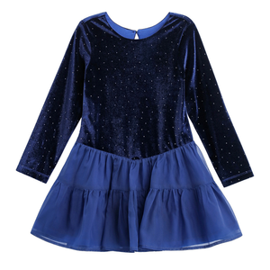 Mabel + Honey Navy Velvet Dreams Dress