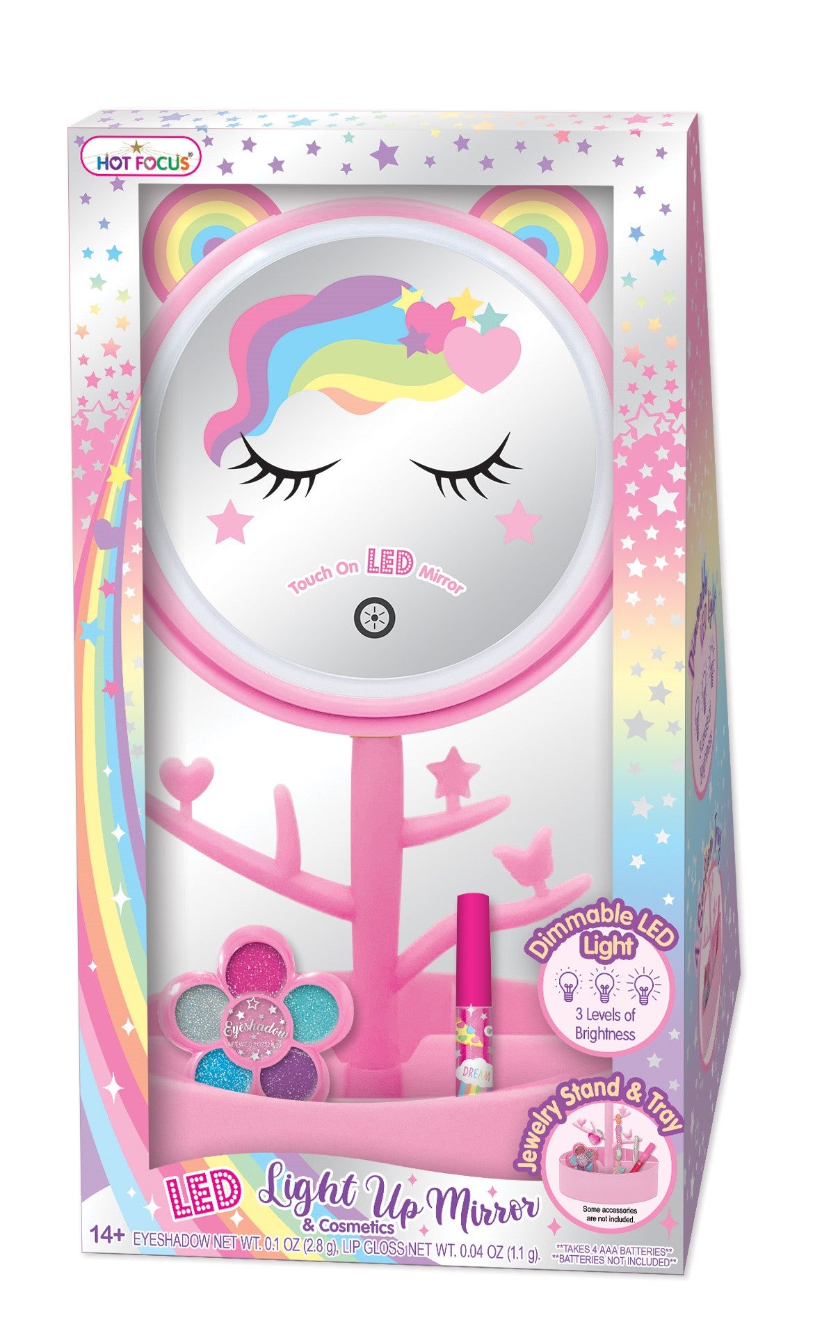Rainbow LED Light-Up Mirror & Makeup Set