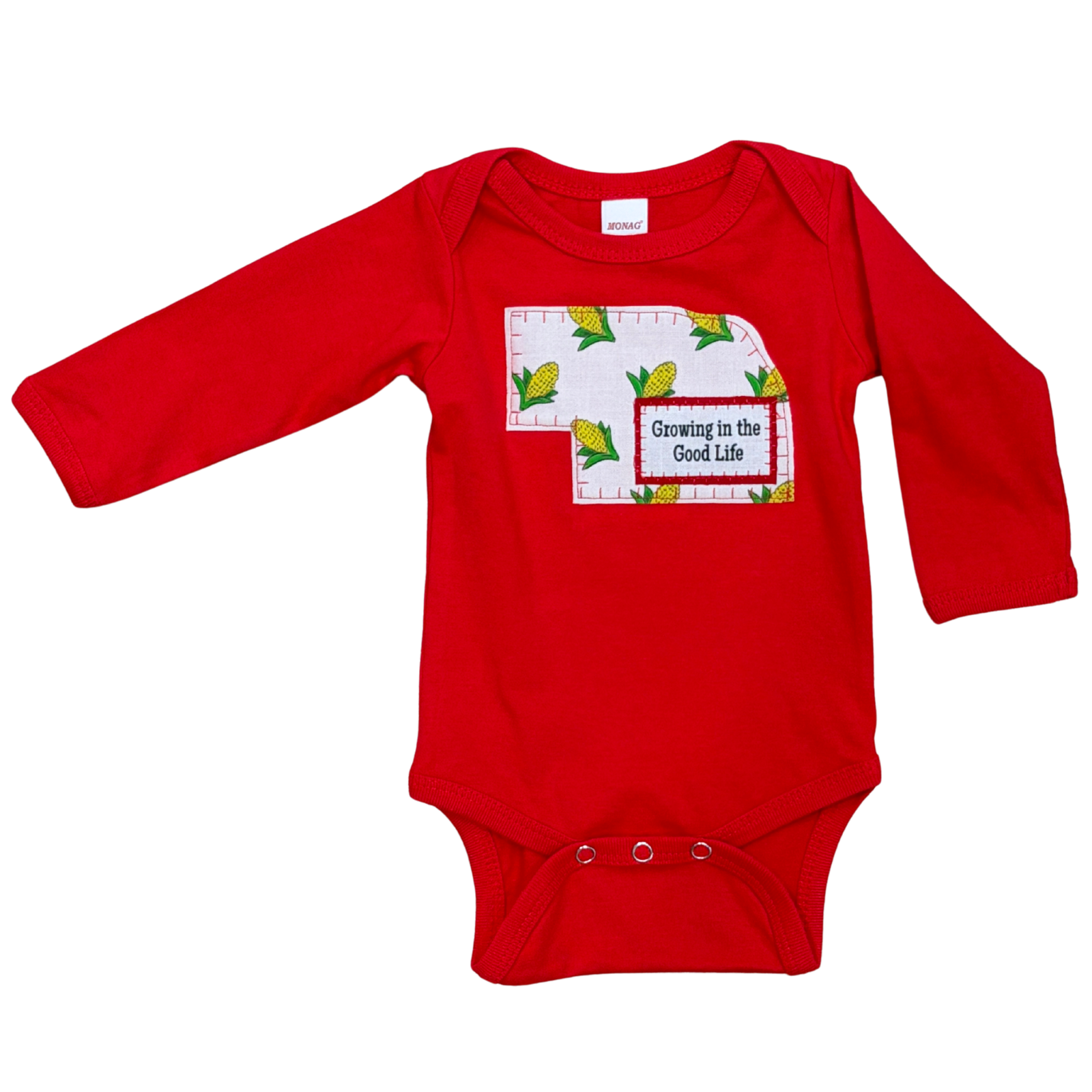 Growing in the Good Life Red Onesie