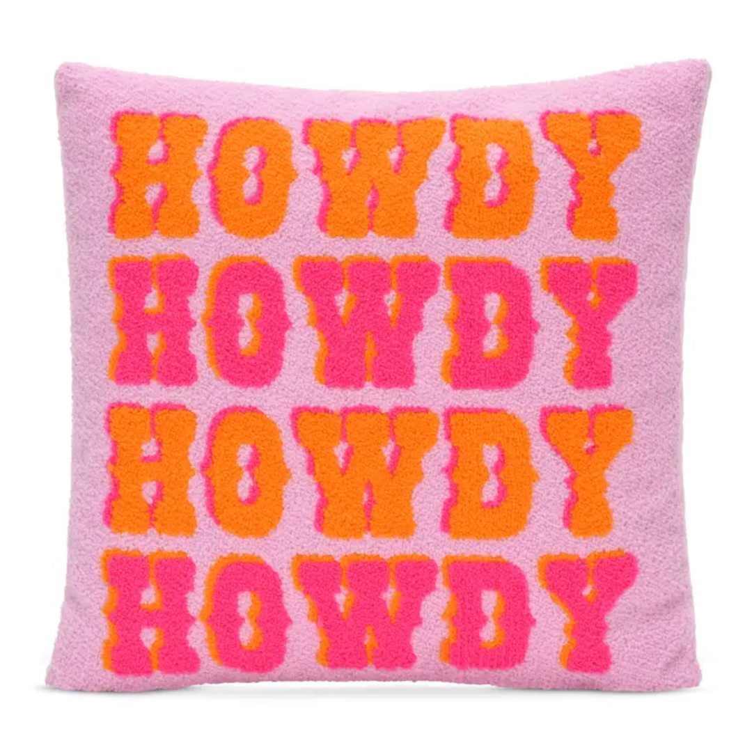 Plush Chenille HOWDY Pillow