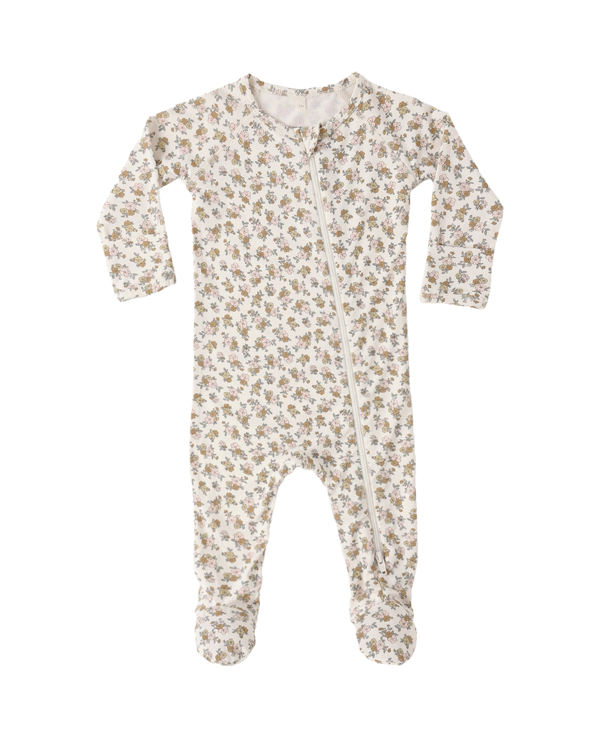 Quincy Mae Bamboo Zip Footie / Wildflower