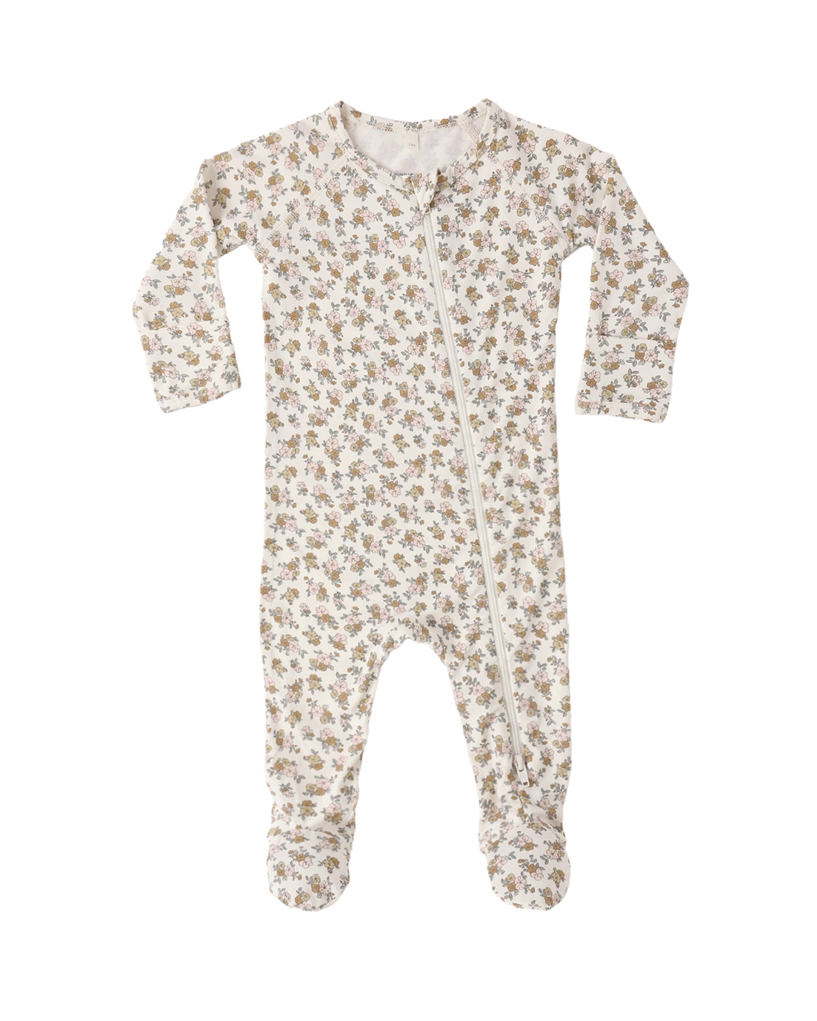 Quincy Mae Bamboo Zip Footie / Wildflower