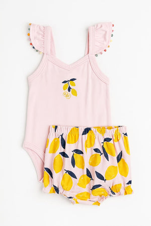 Vignette Josie Onesie & Bloomer Set / Lemons