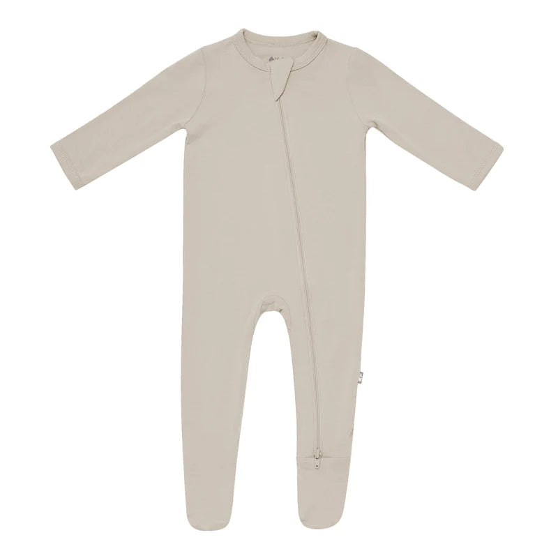 Kyte Baby Zippered Footie / Khaki