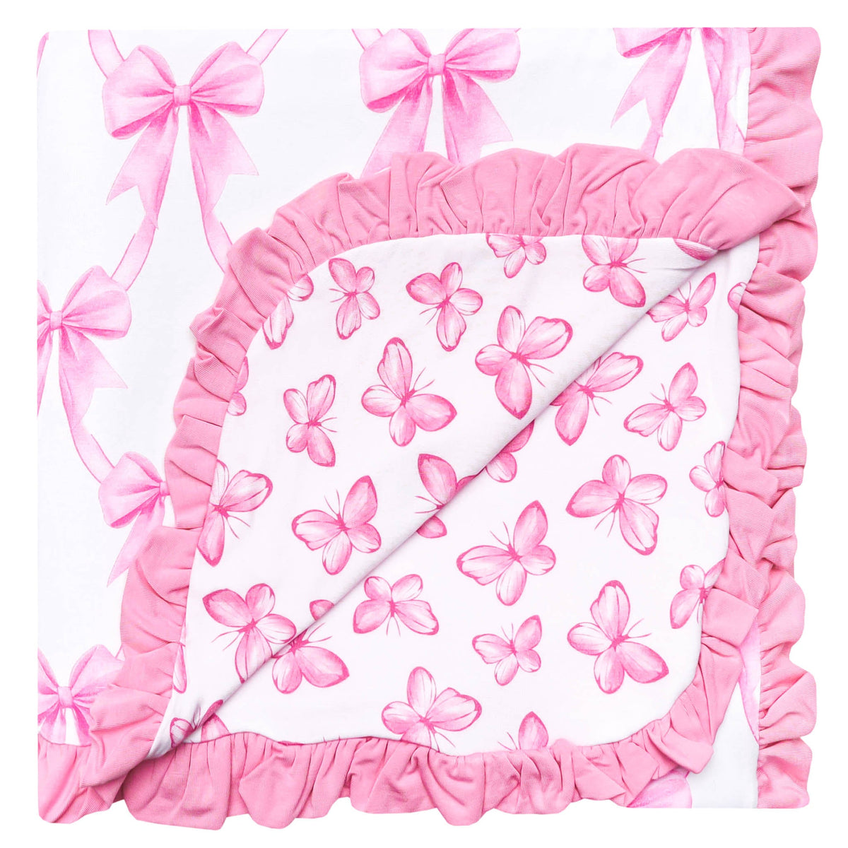 Copper Pearl Ruffled Three-Layer Bamboo Quilt / Bow My Gosh