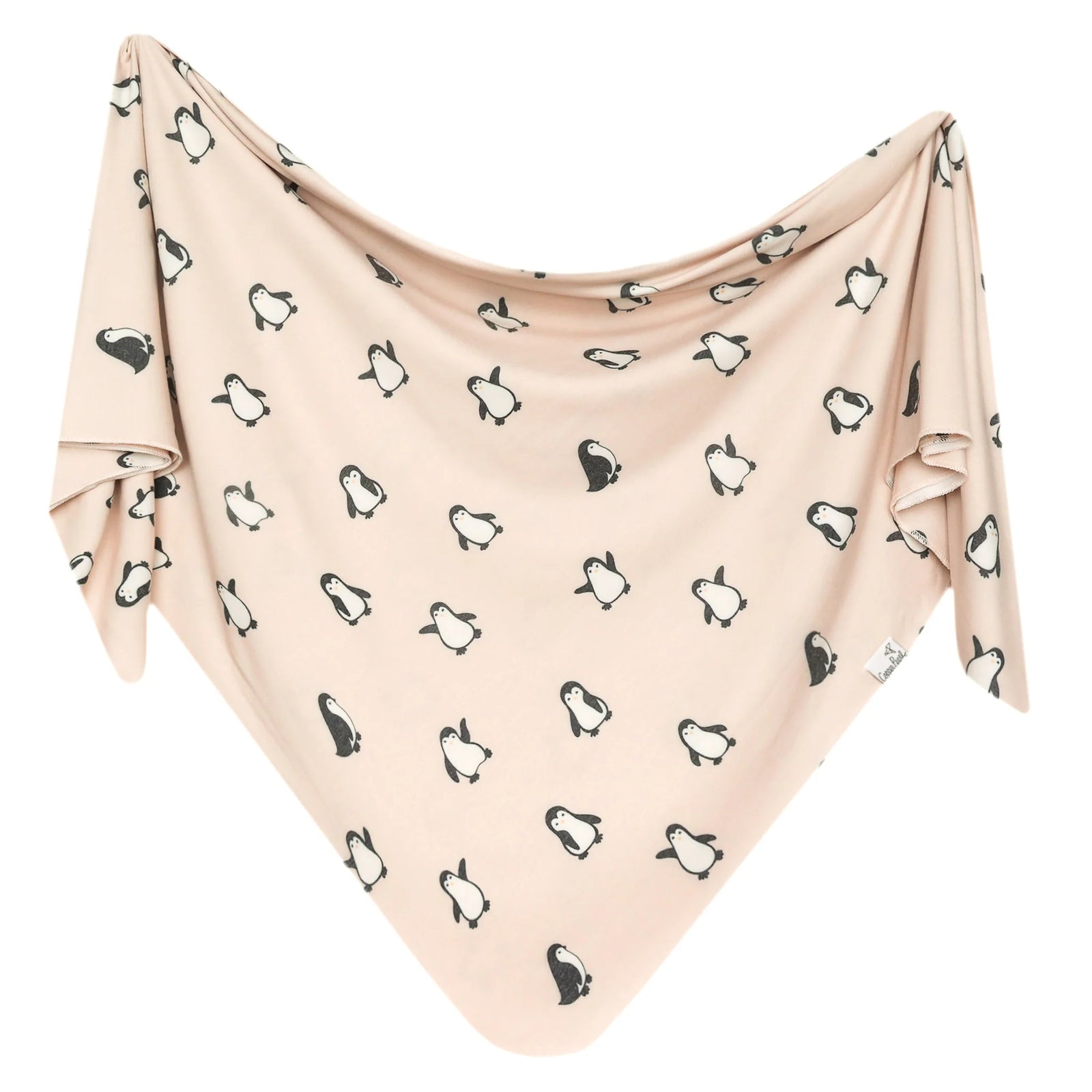 Copper Pearl Knit Swaddle Blanket / Penguins