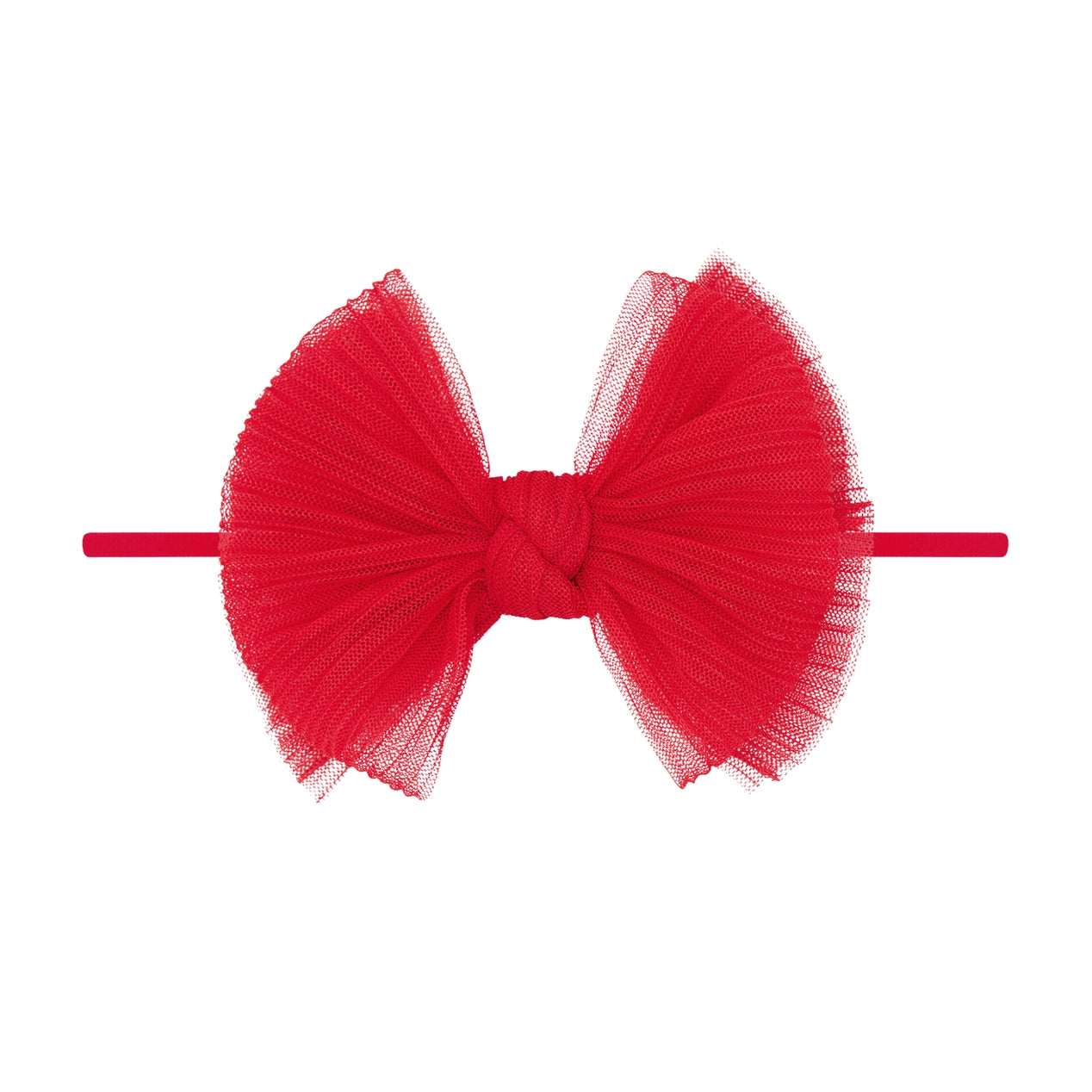 Tulle FAB Skinny Headband / Pleated Cherry