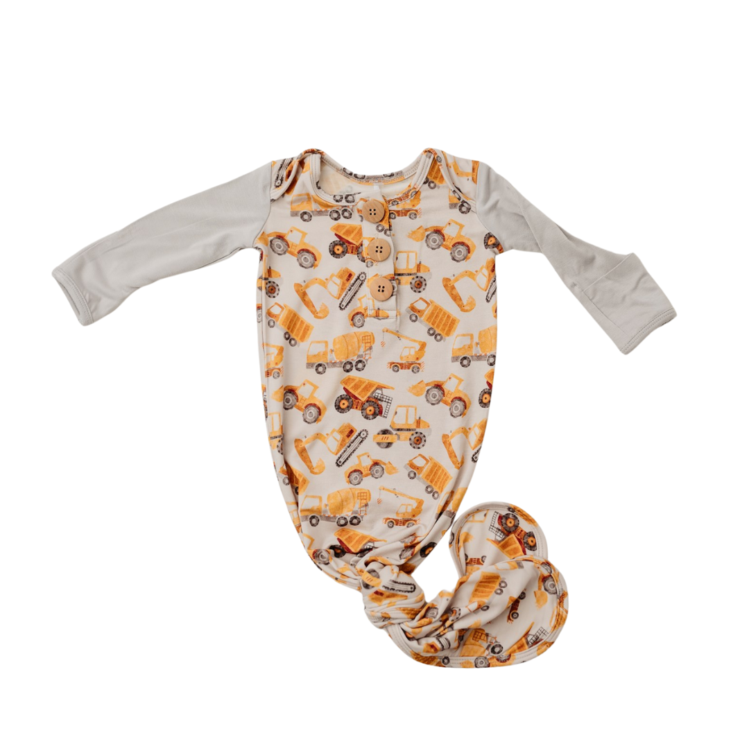 Little Loaders Knotted Gown & Hat Set