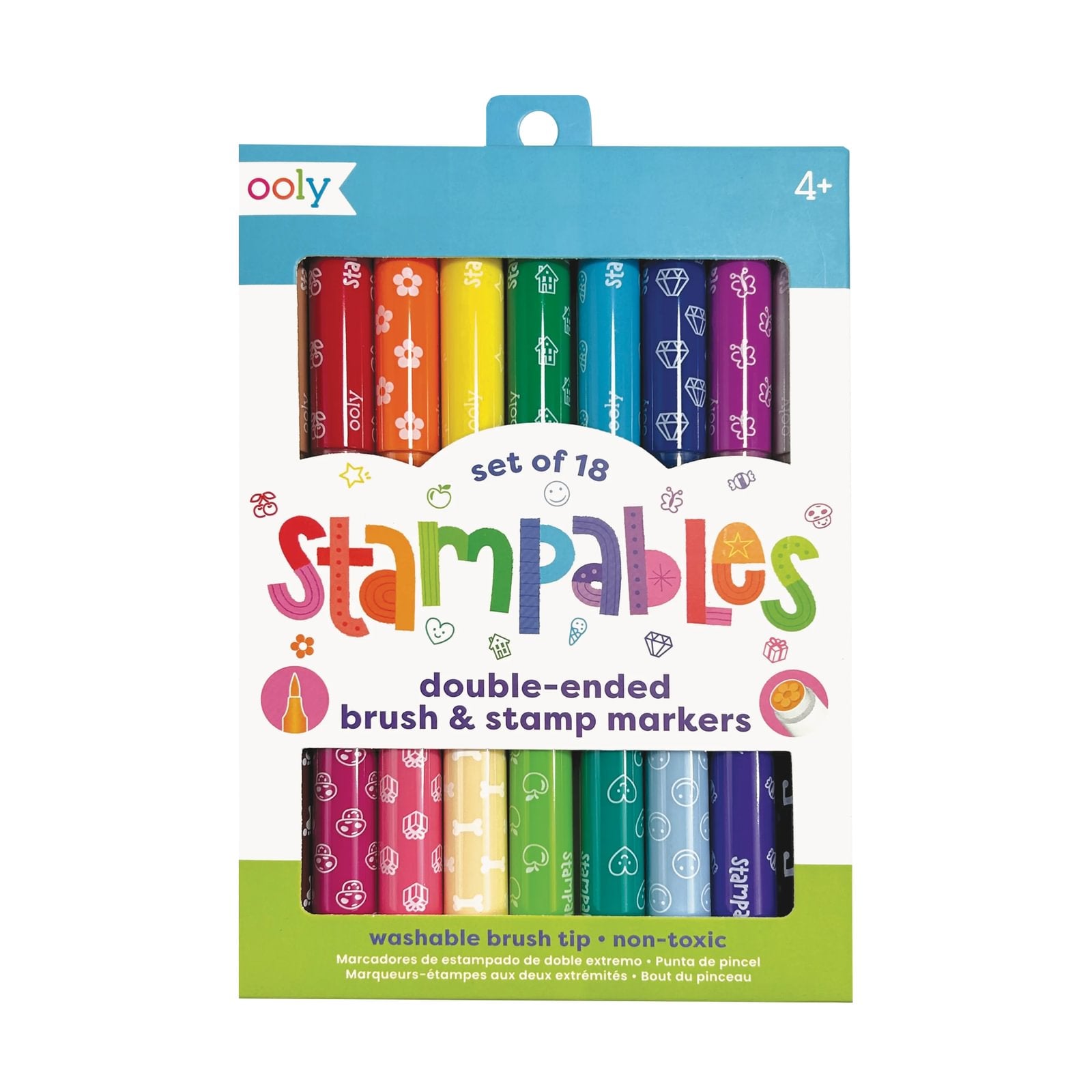 Ooly Stampables Double-Ended Brush & Stamp Marker Set