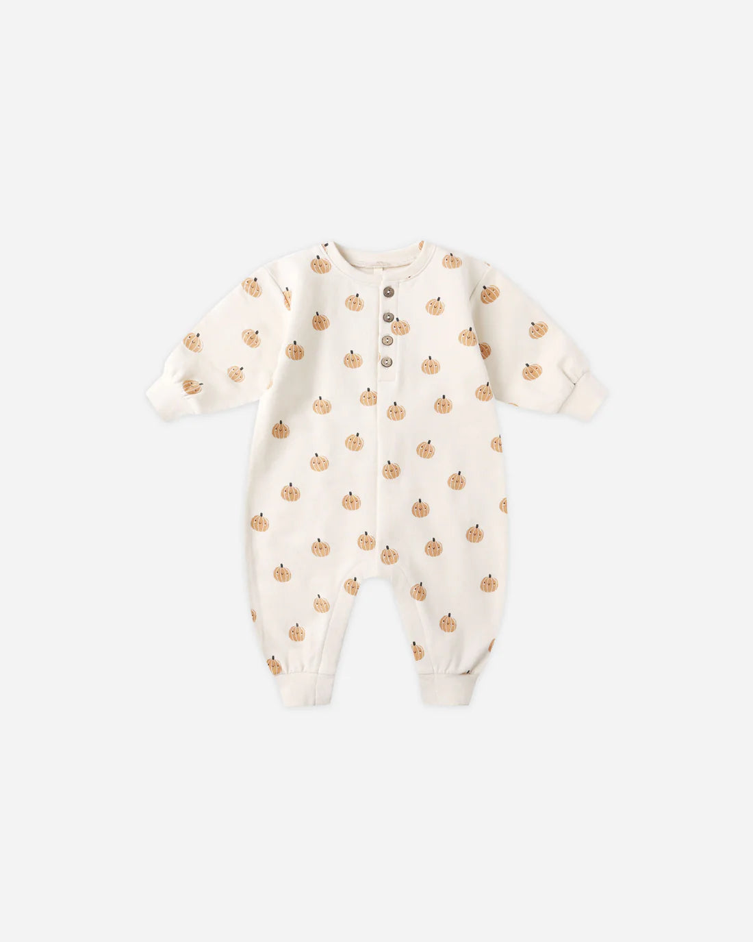 Quincy Mae Relaxed Fleece Jumpsuit / Smiley Pumpkins