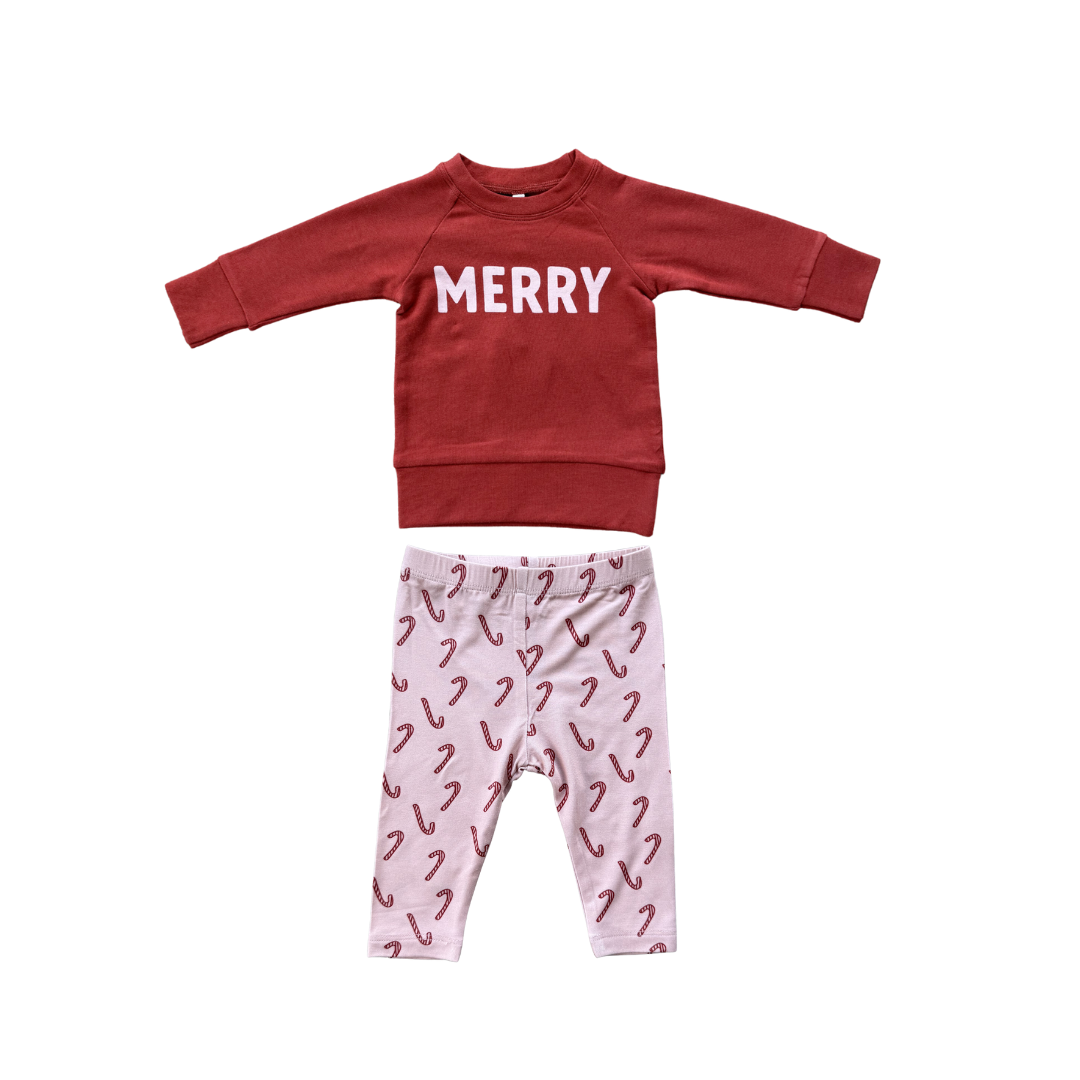 Babysprouts Merry Raglan + Candy Cane Leggings Set