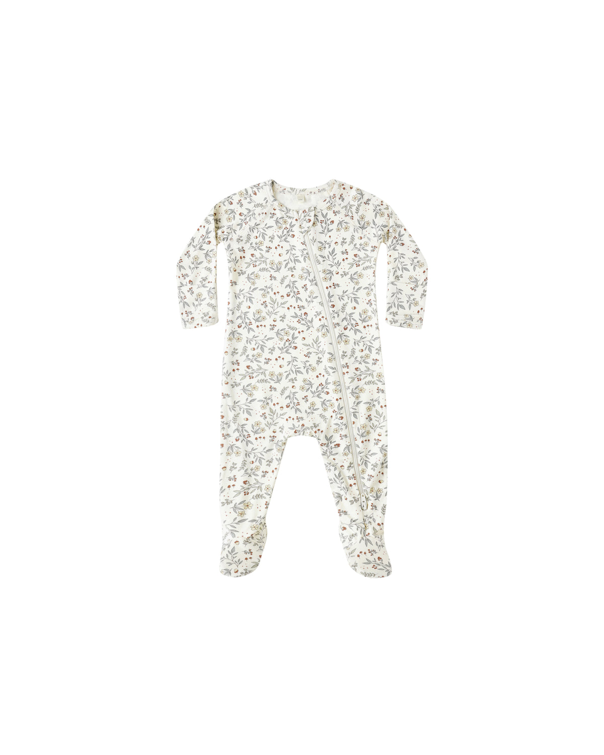 Quincy Mae Bamboo Zip Footie / Woodland