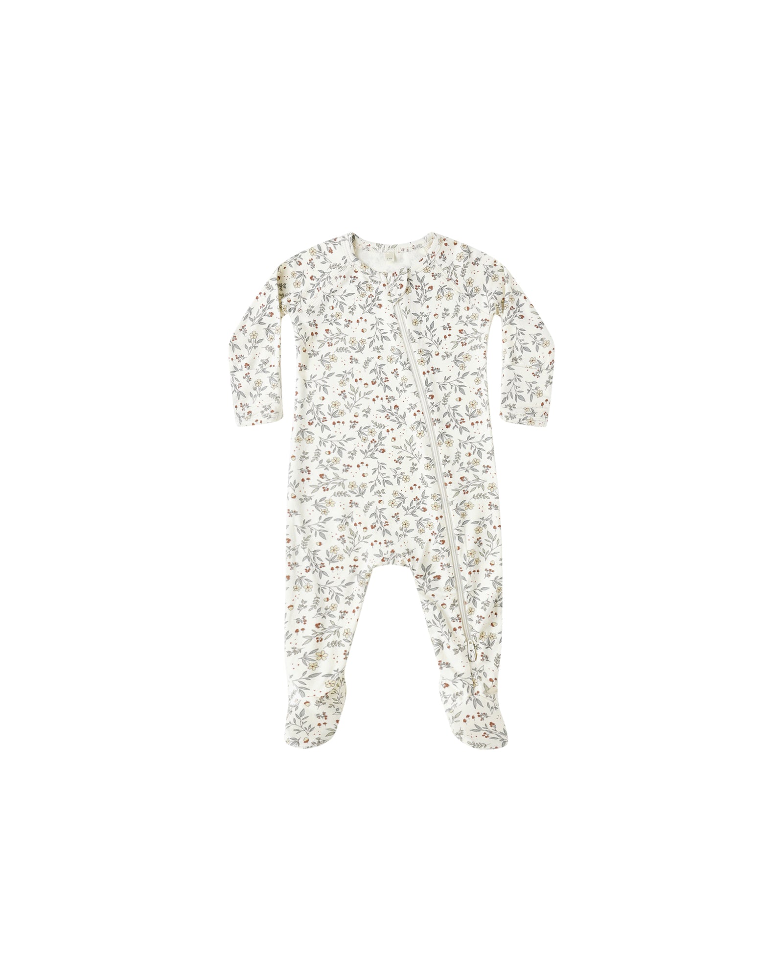 Quincy Mae Bamboo Zip Footie / Woodland