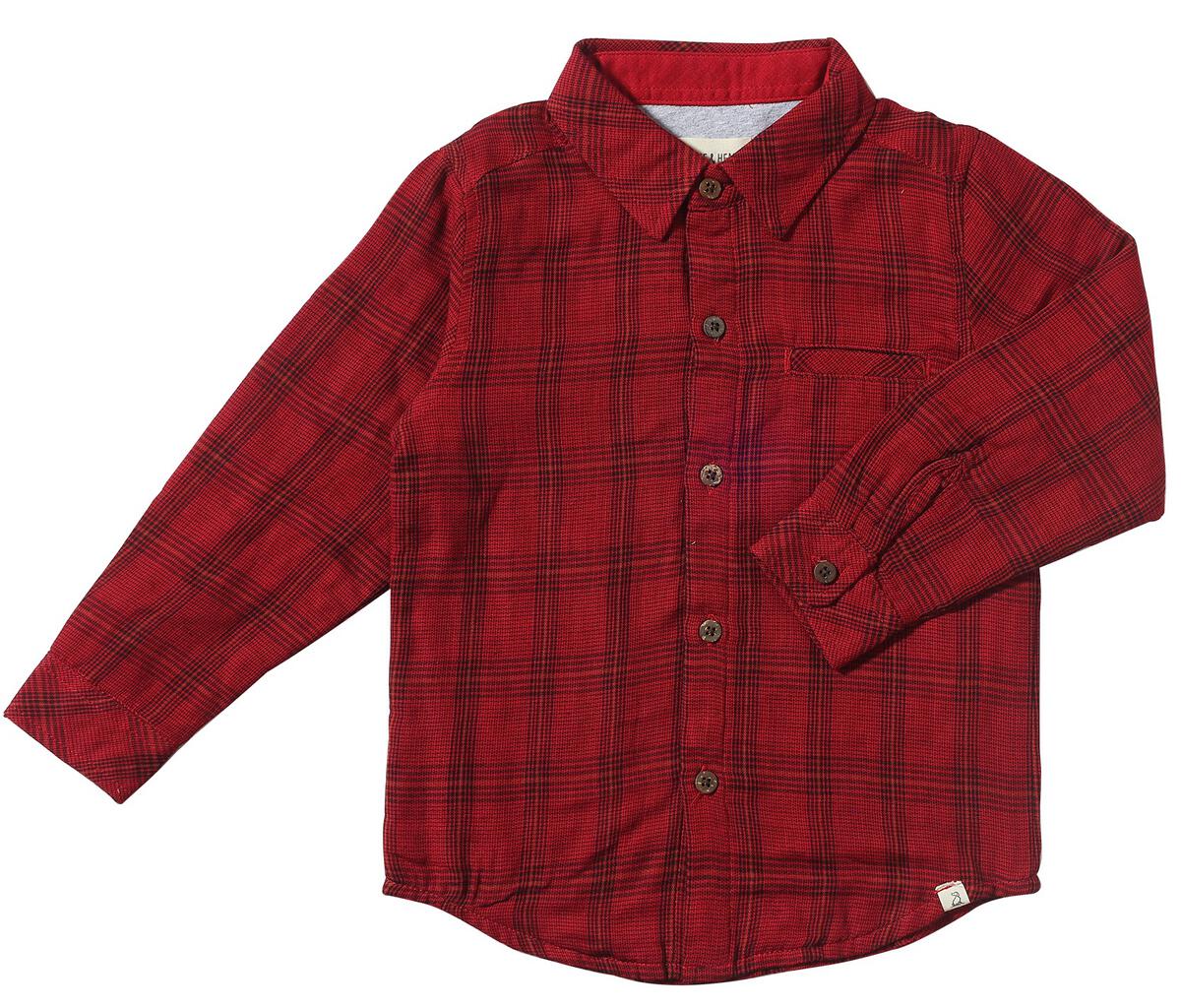Me & Henry Atwood Woven Shirt / Red & Black Micro Plaid