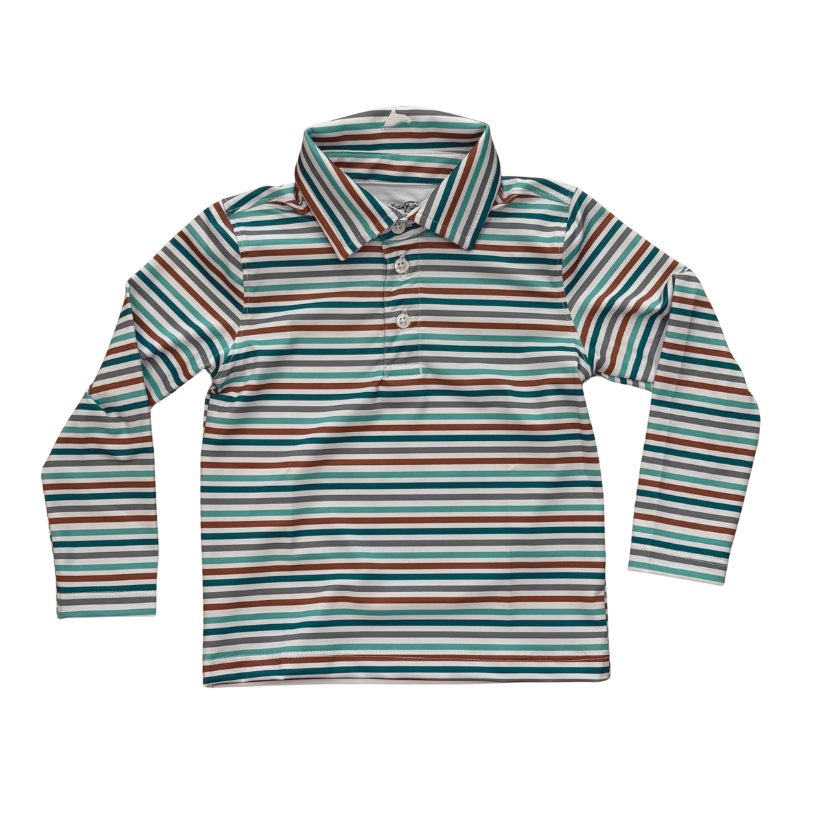 American Fit Kids Miles Performance Long-Sleeve Polo / Stripes